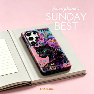 Potdemiel | Gilded Panther & Peony For Samsung Galaxy S26 S25 S24 A56 A36 Dual Layer Luxury Full Lens Protective phone Cover CaseChic