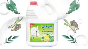 Nước rửa chén Lafum hương sả chanh 4L làm sạch vi khuẩn hiệu quả