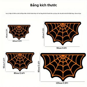 VIKAMA Halloween Mạng Nhện Trang Trí Thảm Cửa Chào Mừng Thảm Polyester Phòng Ngủ Phòng Khách Phòng Tắm Trang Trí Nhà Có Thể Giặt Bằng Máy