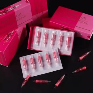 Ambition 20pcs Pink Tattoo Cartridge Needle 1 3 5 7 RL F Permanent Makeup For Tattoo Machine Pen Disposable Safety Needle Mix