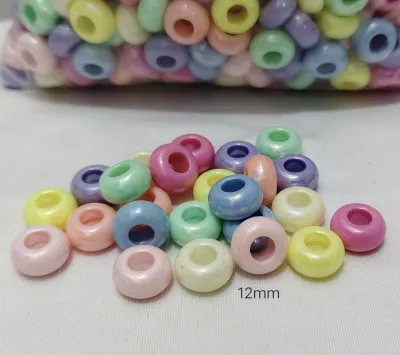 250grams (est.320pcs) Round Donut Beads Big Hole 12mm DIY Projects and Accessories