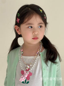 Cute Rabbit Kitty Cat Pearl Necklace Childrens Costume Jewelry Baby Girls Fashion Accessory Universal Gender MMZ583