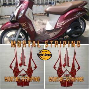 STIKER STRIPING LIS LES BODY YAMAHA FINO PREMIUM 125 2016 MERAH