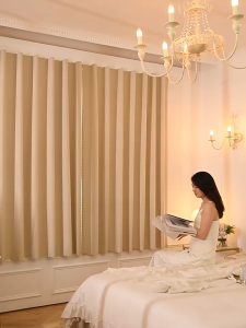 DIODIY 100% Blackout Curtain For Window Bedroom No Punch No Drilling Magic Tape Curtains Full Shading For Window