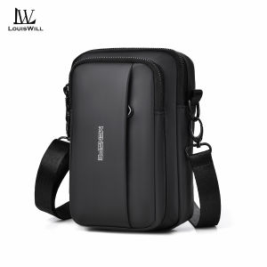 LouisWill Mens Mini Shoulder Bag Messenger Bag Fashion Trend Phone Bag Business Bag Large Capacity Waist Bag Lightweight Casual Bag Fashion Leisure Sport Street Bag for College Student