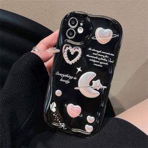 CASING FOR OPPO A60 A79 A18 A38 A58 A78 4G 5G A77S A57 A17 A17K A16 A54 A15 A15S A96 A76 A95 A74 A12 A11K A7 A5S A53 A33 A52 A92 A5 A9 A31 2020 A3S A1K RENO 6 5 4F / SOFTCASE CURLY WAVE BLACK HEART/ BUTTERFLY/ FLOWER CUTE SILIKON GELOMBANG