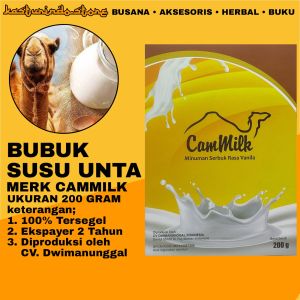 Susu Bubuk Unta isi 200 Gram Merk CamMilk Rasa Vanila - Susu Onta Camel Arab