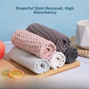 Pineapple Pattern Kitchen Towel Milk Tea Shop Bar Counter Cleaning Cloth Home Use Kitchen Glass Window Drying Cloth Scouring Pad