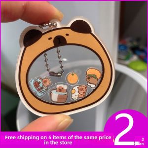 Cute Cartoon Capybara Shaking Joy Pendant Simple High Value Acrylic Keychain Gift for Besties Festive Creative Present