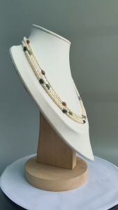 [ Woosilver ] Vòng Cổ 3 Sợi Trai Ngọt Mix Đá Xanh Rêu - Secondhand - NTN178
