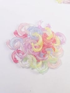 10pcs/lot Moon shaped Stars Butterfly Acrylic Beads Colorful Luminous Loose Beads For DIY Charms Phone Chain Earring Accessories