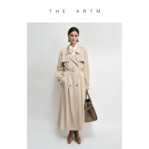 Silky Saddle Shoulder Double Breasted New Trench Coat