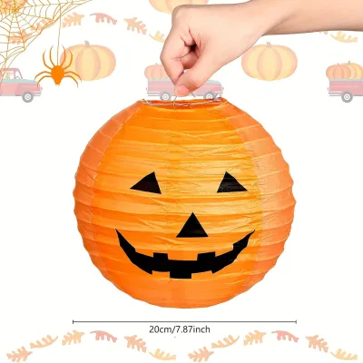 1/3/5pcs 3D Halloween Paper Lantern Foldable Pumpkin Decor for Haunted House Party Party Favor Spooky Scene Decor Supplies