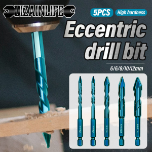 💖จัดส่งจากกรุงเทพ💖 5 ชิ้น Cross Hex เจาะกระเบื้อง Bits สำหรับแก้วเซรามิคคอนกรีต คาร์ไบด์รูเปิด Hex Shank,เครื่องมือไฟฟ้าดอกสว่านสามเหลี่ยม 6/6/8/10/12 มม.