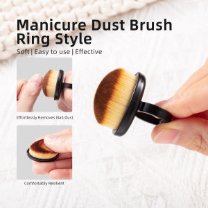 Manicure Dust Clean Brush Finger Ring Duster Soft Hair Nail Polish Powder Dusting Tools Nail Art Essential Dense Bristles Brush