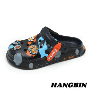 Original Mens Clog Shoes Outdoor Thick Bottom Wear-Resistant Anti-Slip Beach Shoes Fashionable All-Match Comfortable Toe Cover Slippers