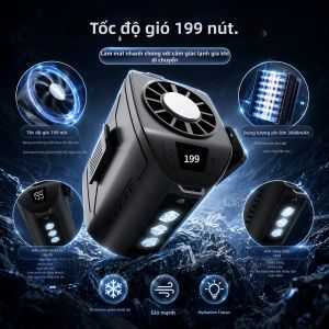 Quạt Đeo Eo Di Động Tích Hợp Đèn LED 3 Tốc Độ Điều Chỉnh Làm Mát Bằng Đá Mạnh Mẽ 199 Lít/giờ Lý Tưởng Cho Mùa Hè Cắm Trại Đi Bộ Đường Dài Làm Việc Ngoài Trời Du Lịch