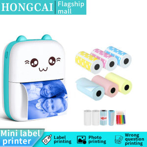 เครื่องพิมพ์เครื่องพิมพ์ฉลากแบบใช้ความร้อนขนาดเล็กแบบพกพาที่โทรศัพท์มือถือภาพพกพาขนาดเล็กในกระเป๋านักเรียนคำถามผิดเครื่องพิมพ์ฉบับกระเป๋า