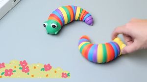 LAKOE Mainan Fidget Caterpillar Slug Toys Mainan Sensory Anak Bayi
