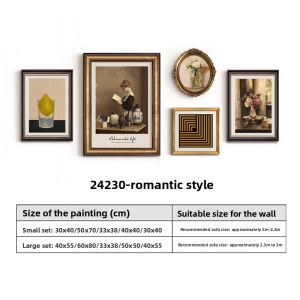 YASISHA | French Mid-century Modern Living Room Decor Wall Art Set