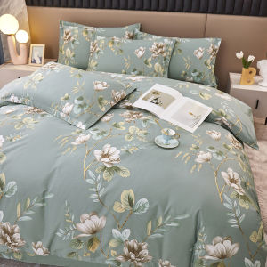 Pure Cotton Bedding Set Floral Plaid Elastic Three Or Four Piece Group Half Bed Canopy Elastic Band Chinese Style Rural Home Textile