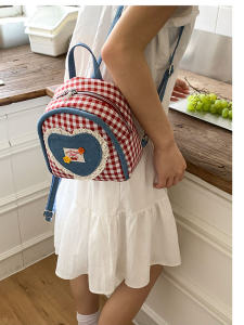 Chic Mini Shoulder Bag for Women Summer 2025 Trendy Small Geometric Patterned Backpack Fashionable Youth Zipper Closure Daily Use