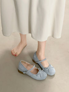 MIFULIAN | Sweet Bow Round Toe Flats Coarse Heel Shoes