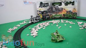 Mainan Anak Kereta Api Militer Rail Track 120cm MA Train Dengan Asap dan Lampu