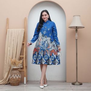 Tunik Batik Genes Terbaru Motif Kopri Ayam Mawar Gagak Abu