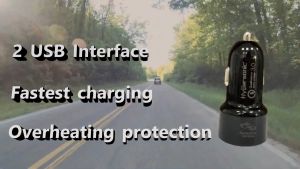 Hypersonic Dual Port Car Reversal USB Quick Charge 3.0 Charger HPA631 Iphone Samsung Oppo Vivo Ipad[Amaze Autoparts]