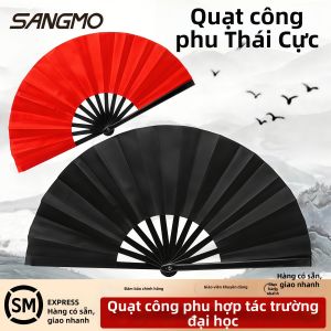 Quạt Thái Cực Đỏ cho Múa Võ Thuật và Tập Sáng