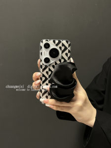 ZhiGe Black Heart Folded Wristband Huawei Mate60 pro Phone Case Mate50 Creative Pura70 Personal Anti-Fall Mate40 pro Womens Model P60 Small P50 pro Crossbody