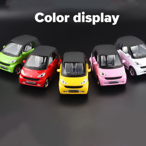 LEO 1:32 Benz SMART Metal Alloy Toys Car Model Diecast Vehicle for Boys Kids Simulation Sound Light Effect Gift Hobbies Collection