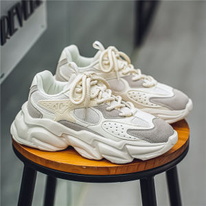 Trendy Running Shoes Mens Autumn Winter Mesh Thick Bottom Heightening Shoes Casual Sports Low Top Versatile Fashionable Youth Shoes