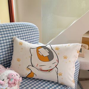 Thickened Double-Sided Warm Flannel Pillowcase Cartoon Cat Teacher Baby Skin Friendly Winter Autumn Season Breathable Cover
