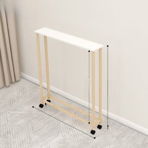 Narrow Bed Gap Filler Long Strip Mobile Bedside Storage Rack Modern Minimalist Design Wooden Constructed Three-Shelf Organizer