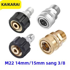 Bộ Chuyển Đổi Máy Rửa Áp Lực Hàng Ngày Khớp Nối Nhanh Đầu Nối M22 15mm/14mm Sang Đầu Nối 3/8 Đầu Nối Ống Đồng Cho Máy Rửa Áp Lực 5000 PSI