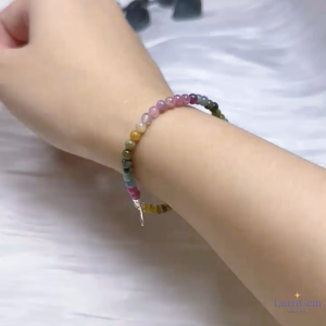 LumiGem Lucky Spectrum Crystal Bracelet – Rainbow Tourmaline & 925 Silver Lucky Charm