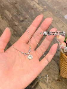 Dây Chuyền Bạc Nguyên Chất S925 Dây Chuyền Kim Cương Vuông Sang Trọng Dành Cho Nữ Dây Chuyền Xương Đòn Cao Cấp Mới 2025 Dây Chuyền Bạc Dài 45cm