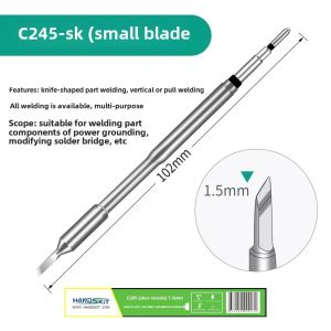 Đầu Mỏ Hàn Công Suất Cao C245 Có Thể Thay Thế Đầu Mỏ Hàn Đa Năng T245 Đầu Nhọn Và Đầu Dẹt Tích Hợp Dành Cho Phụ Tùng & Phụ Kiện Thuyền.