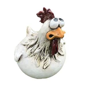 Miniso Funny Cute Chicken Fence Decoration Statue Resin Garden Chicken and Hen Sculpture Craft Courtyard Home Decoration
