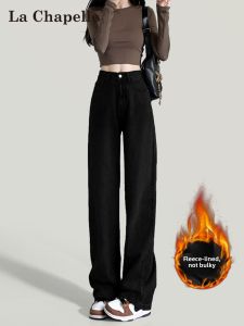 La Chapelle | Thermal High-waisted Slim-fit Flared Jeans Black Autumn/Winter