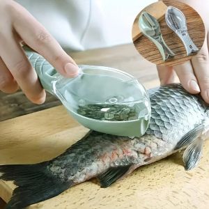 3Pcs Fish Scale Grater with Cover Portable Manual Fish Scale Removal Scraper with Storage Container Kitchen Gadget