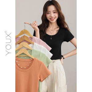 YOUXIANG | Áo Thun Tay Ngắn Nhiều Màu Có Thể Phối