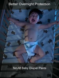 【Fireheart Warrior】 Ten-M Baby Diaper Pants / Soft & Super Absorbent / Thin & Breathable / Newborn Protection
