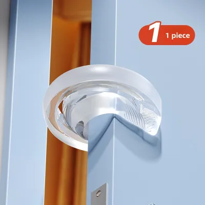 EUDEMON | Silicone Door Cards Kitchen Sliding Door Safety Anti-pinch Liquid Silicone Door Stopper For Push Pull Doors Round Arc Shape
