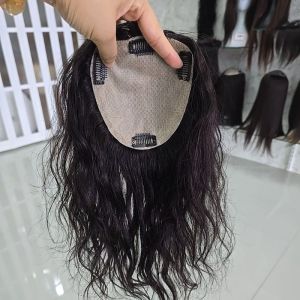 แผ่นปิดผมบาง ทอมือ หนังศีรษะเต็มแผ่น ผมแท้100% ดัดลอนถาวรแล้ว ยาว 35ซม