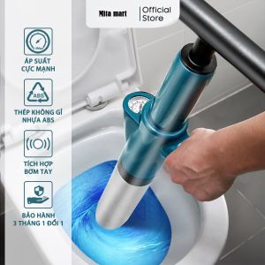 Súng thông tắc cống bồn cầu cống sàn nhà tắm lavabo đa năng tự động công nghệ áp suất khí nén 8kg cực mạnh đánh bay mọi vật cản hiệu quả cao