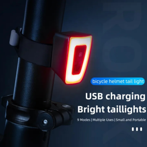 【Giao hàng địa phương】ROCKBROS Đèn cảnh báo an toàn gắn mũ bảo hiểm đuôi xe đạp USB sạc lại được chống thấm nước-INTL
