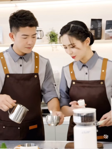 Tạp dề bằng vải Canvas chống nước - Đồng phục làm việc cho cửa hàng trà sữa nhà hàng quán cà phê và bếp